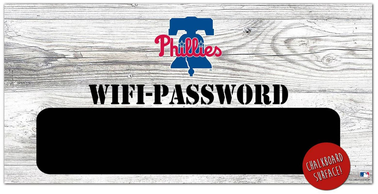 Philadelphia Phillies Wifi Password 6" x 12" Wood Sign - Dynasty Sports & Framing 