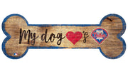 Philadelphia Phillies Baseball Dog Bone Wooden Sign - Dynasty Sports & Framing 