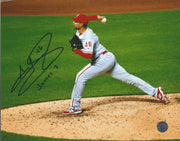 Jeanmar Gomez in Action Autographed Philadelphia Phillies Baseball Photo - Dynasty Sports & Framing 