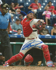 Jorge Alfaro Philadelphia Phillies Throw Autographed MLB Baseball Photo Inscribed 'Oso' - Dynasty Sports & Framing 
