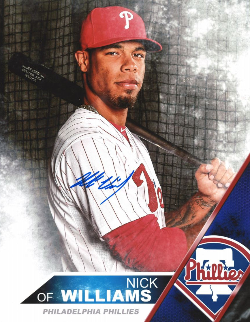 Nick Williams Line-Up Profile Autographed Philadelphia Phillies Baseball Photo - Dynasty Sports & Framing 