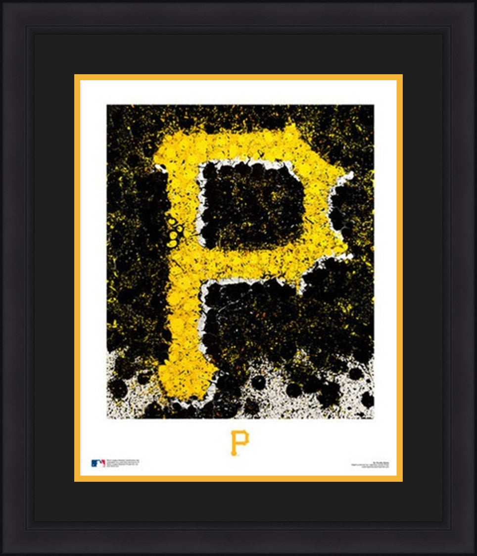 Pittsburgh Pirates Timothy Raines Logo Art 16" x 20" Framed Baseball Photo - Dynasty Sports & Framing 