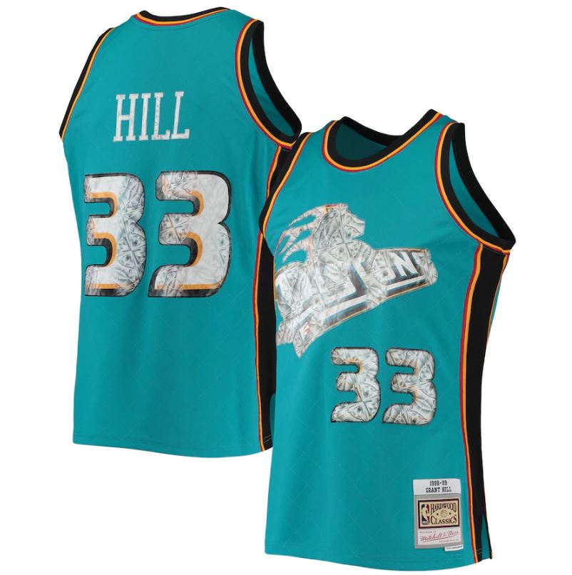 Grant Hill Detroit Pistons Mitchell & Ness 1998-99 75th Anniversary Diamond Swingman Jersey - Dynasty Sports & Framing 
