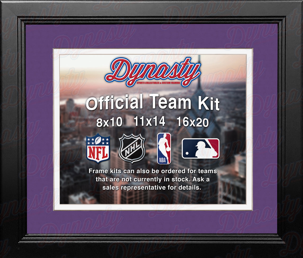 MLB Baseball Photo Picture Frame Kit - Colorado Rockies (Purple Matting, White Trim) - Dynasty Sports & Framing 
