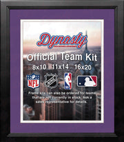NBA Basketball Photo Picture Frame Kit - Charlotte Hornets (Purple Matting, White Trim) - Dynasty Sports & Framing 