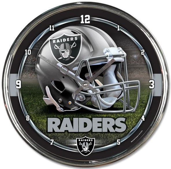 Las Vegas Raiders Round Chrome Clock - Dynasty Sports & Framing 