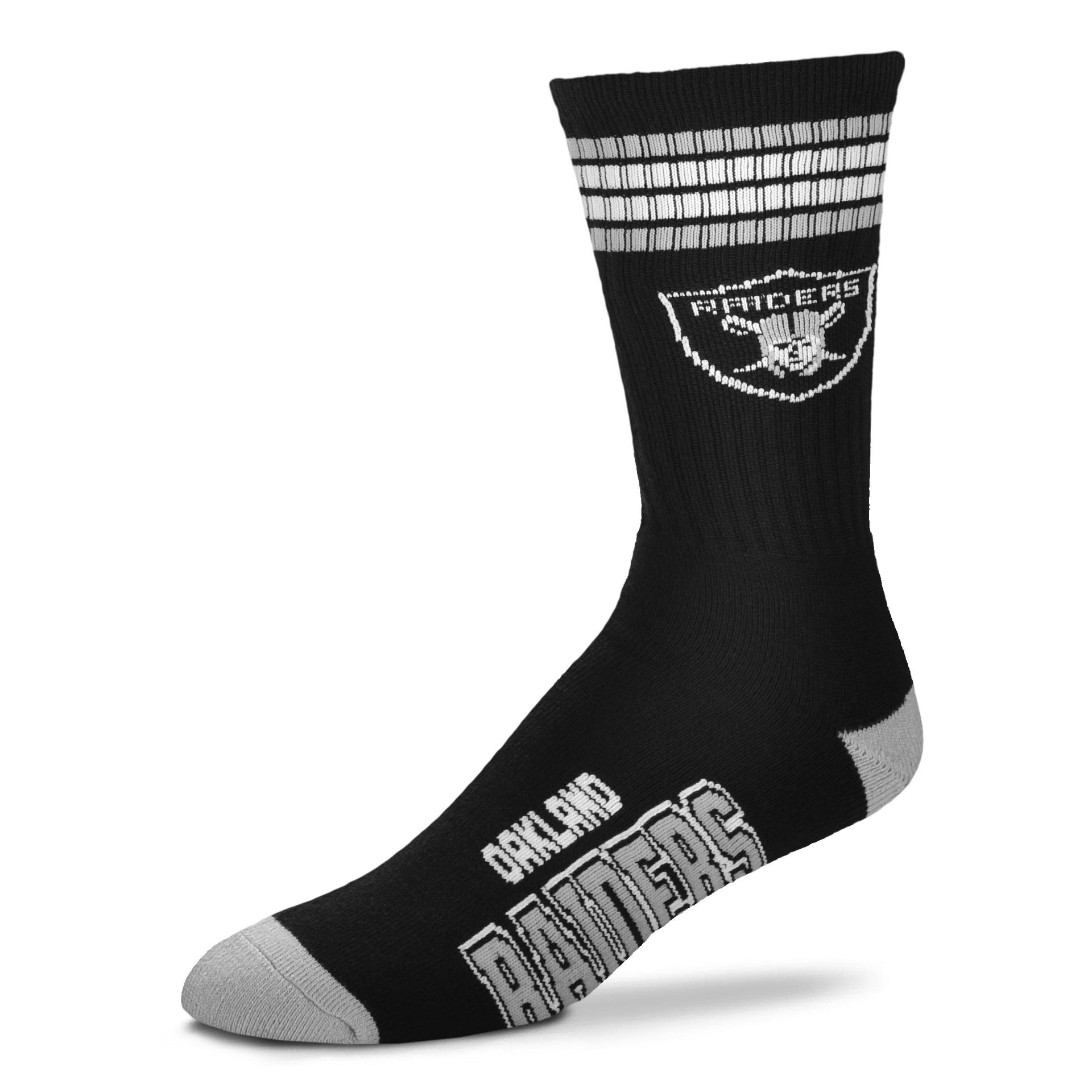 Las Vegas Raiders Men's 4 Stripe Deuce Socks - Dynasty Sports & Framing 