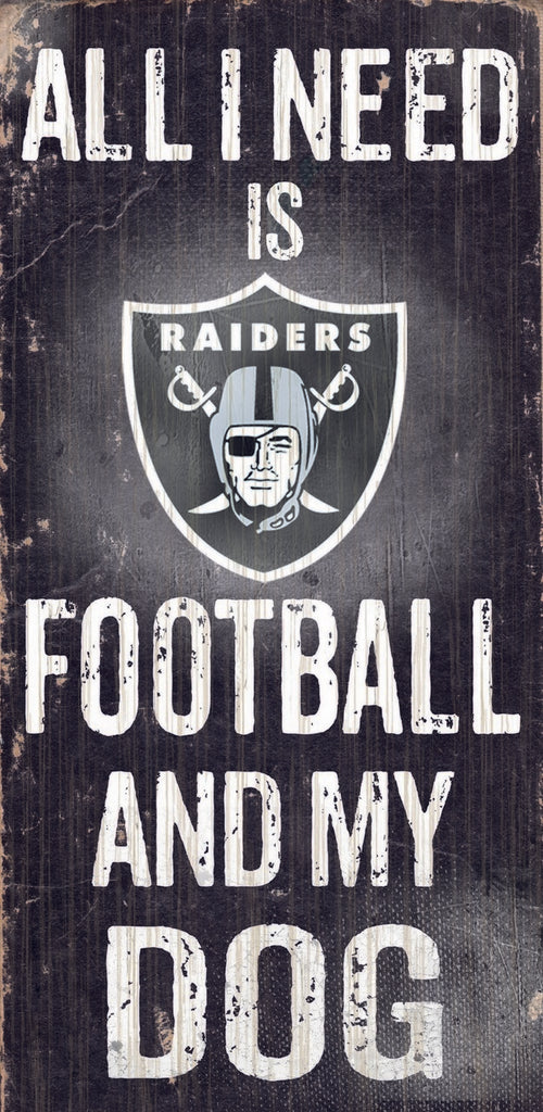 Las Vegas Raiders Football and My Dog Wooden Sign - Dynasty Sports & Framing 