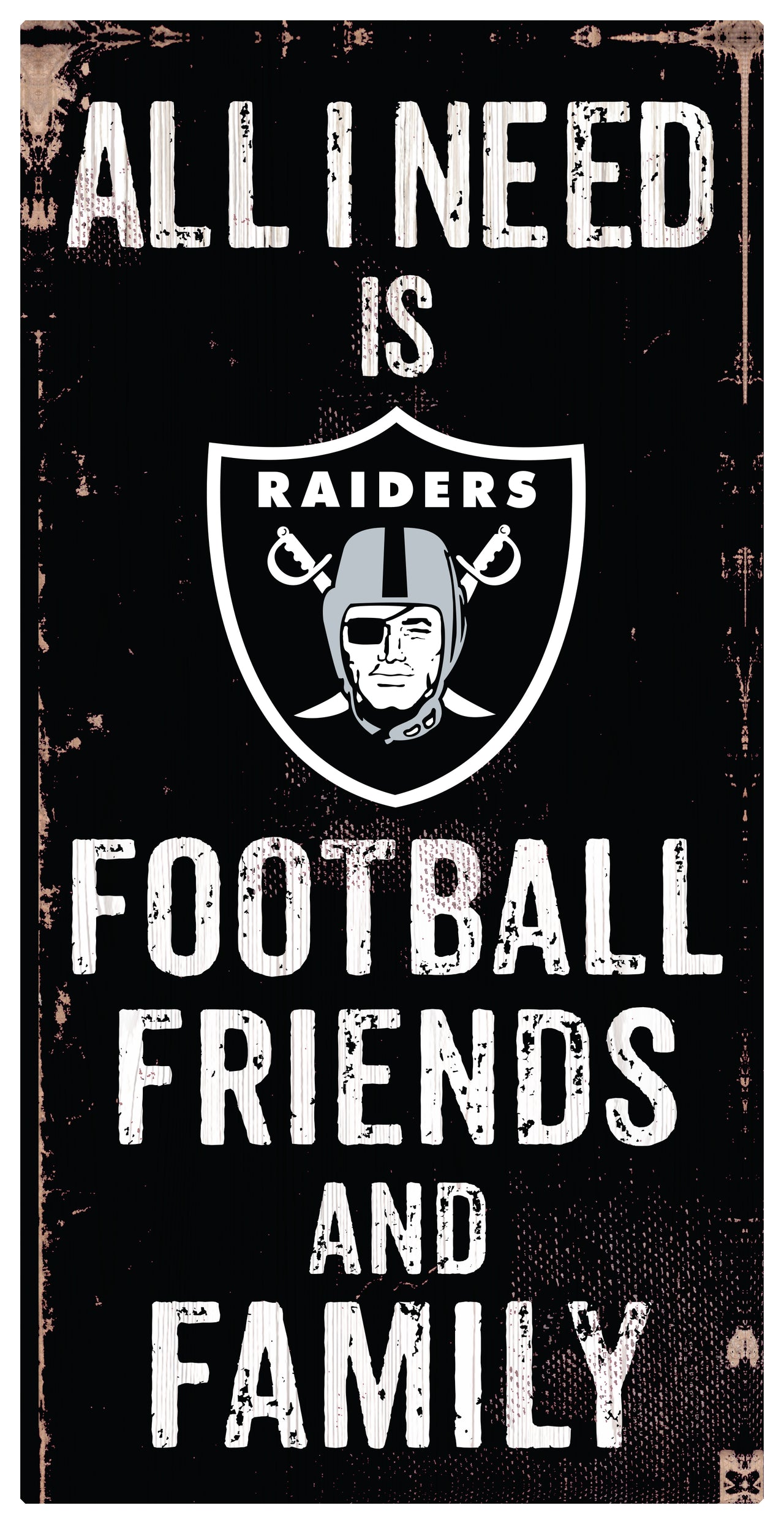 Las Vegas Raiders Football, Friends, & Family Wood Sign - Dynasty Sports & Framing 