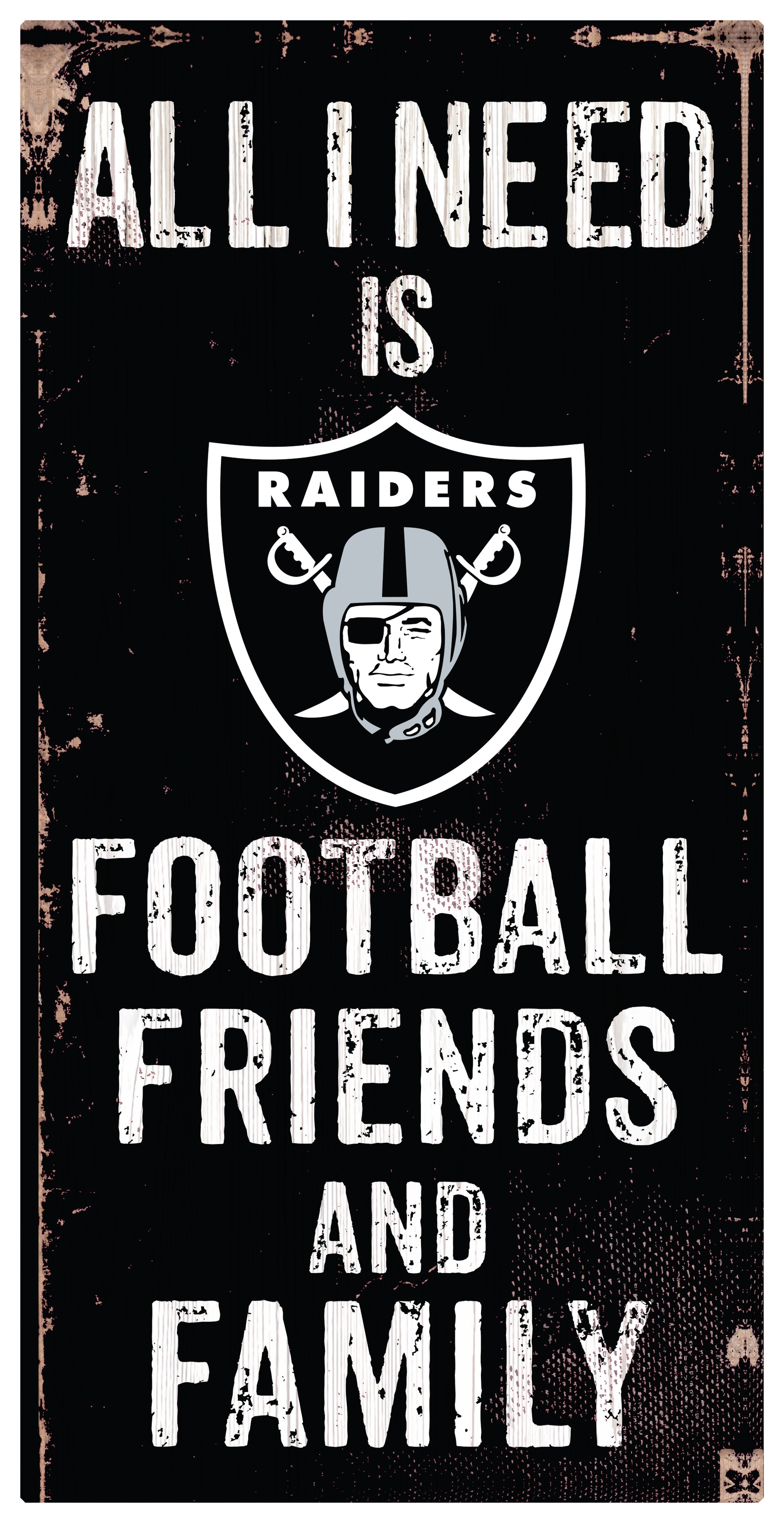 Las Vegas Raiders Football, Friends, & Family Wood Sign - Dynasty Sports &  Framing