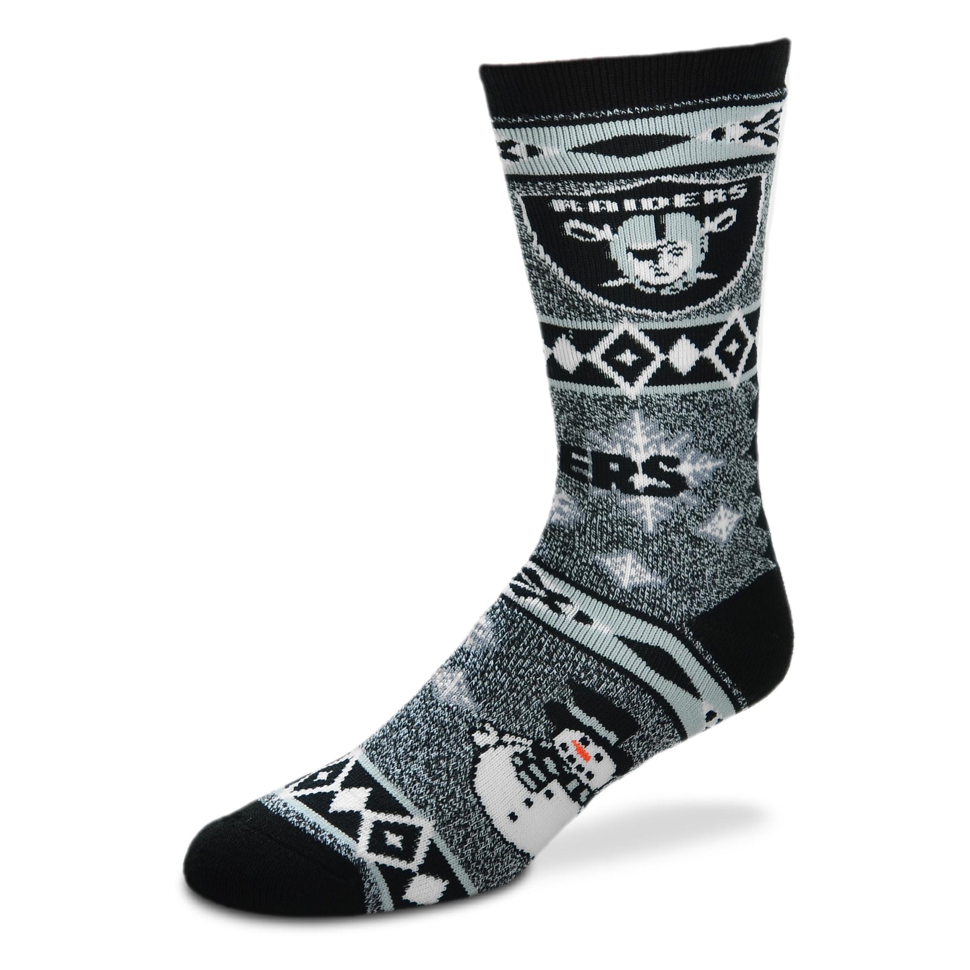 Las Vegas Raiders Holiday Blanket Motif Socks - Dynasty Sports & Framing