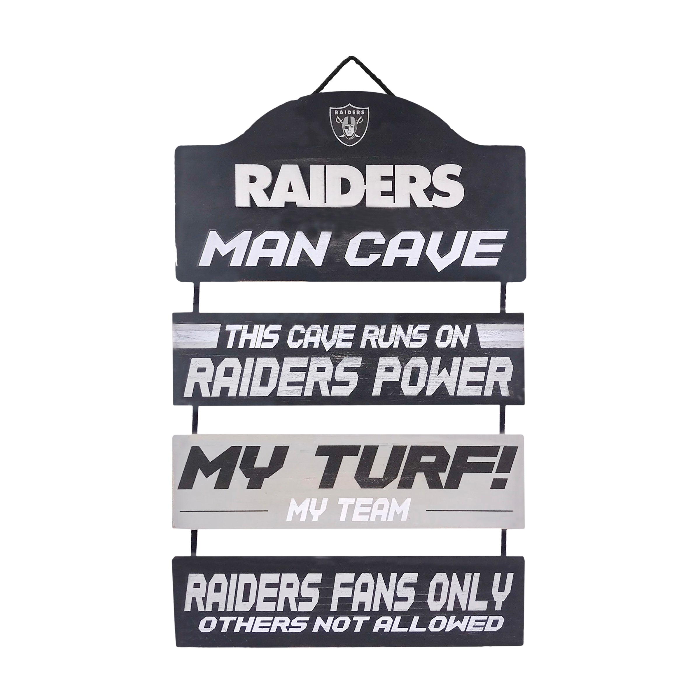Las Vegas Raiders Wooden Man Cave Dangle Sign - Dynasty Sports & Framing 
