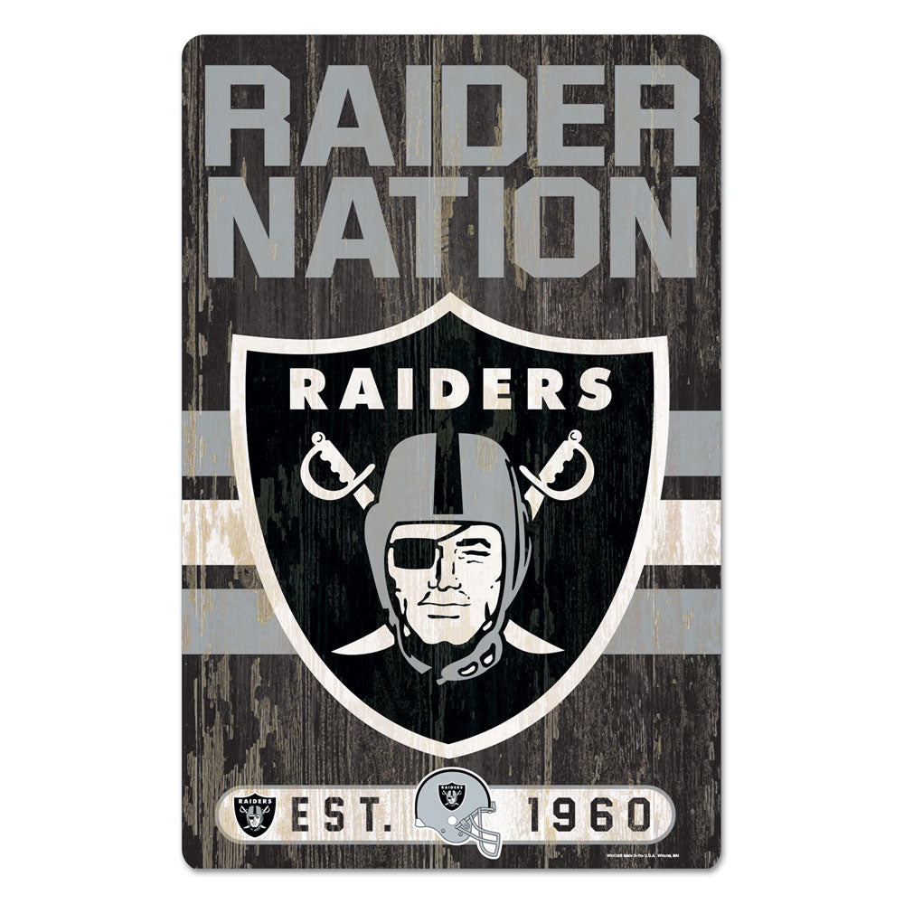 Las Vegas Raiders 11" x 17" Slogan Wood Sign - Dynasty Sports & Framing 