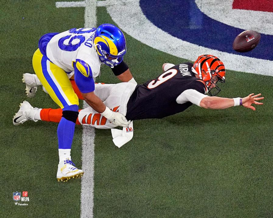 Aaron Donald Super Bowl LVI Final Play Los Angeles Rams 8" x 10" Football Photo - Dynasty Sports & Framing