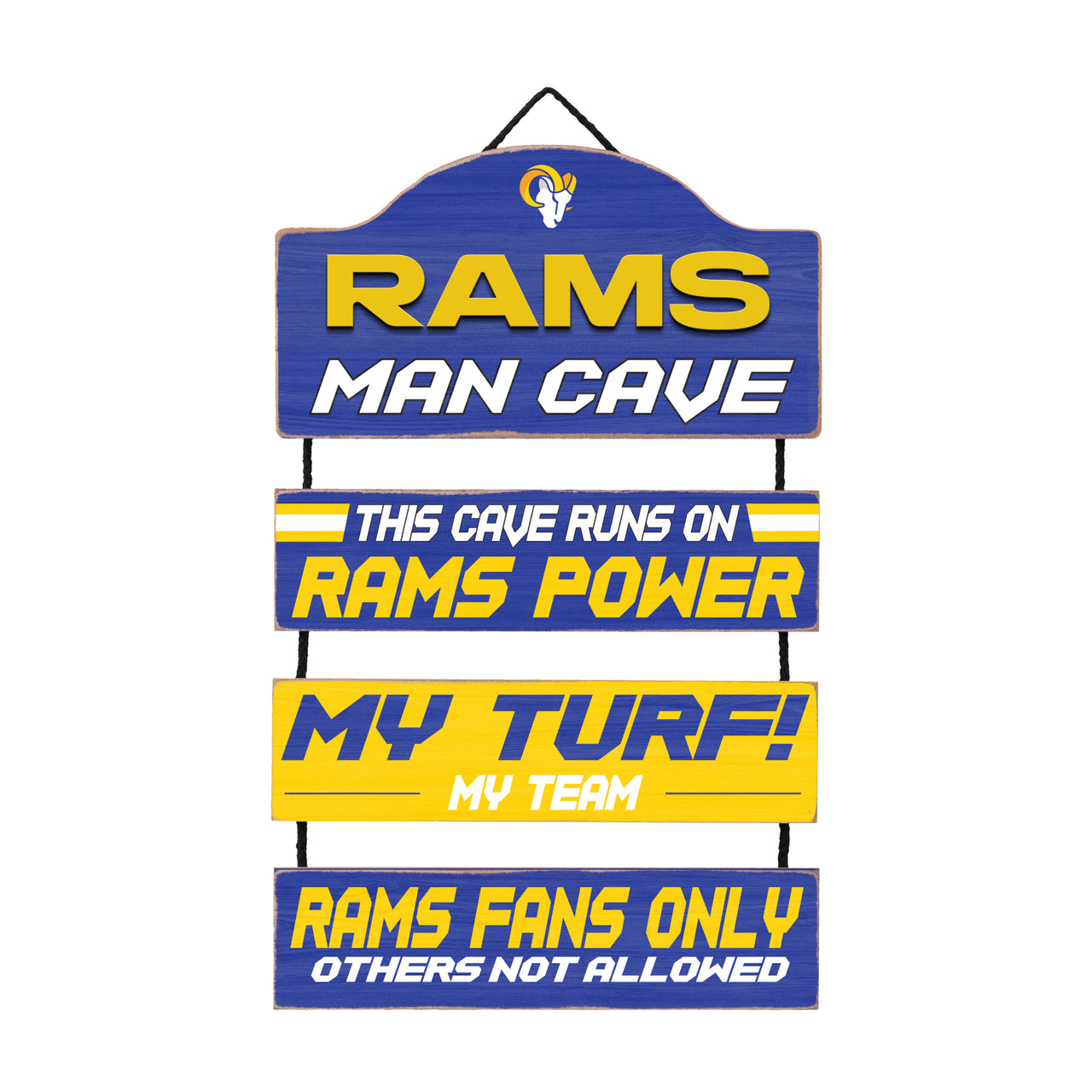 Los Angeles Rams Wooden Man Cave Dangle Sign - Dynasty Sports & Framing 