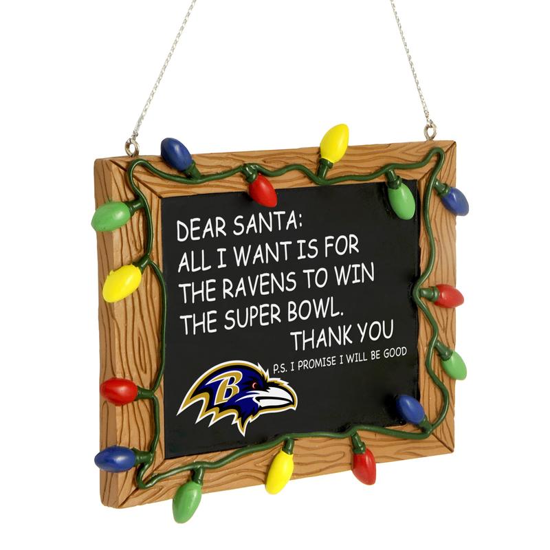 Baltimore Ravens Chalkboard Sign Ornament - Dynasty Sports & Framing 