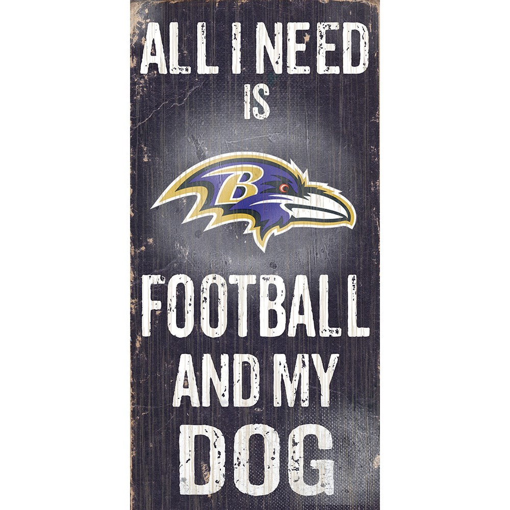 Baltimore Ravens Football and My Dog Wooden Sign - Dynasty Sports & Framing 