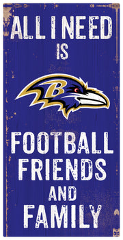 Baltimore Ravens Football, Friends, & Family Wood Sign - Dynasty Sports & Framing 