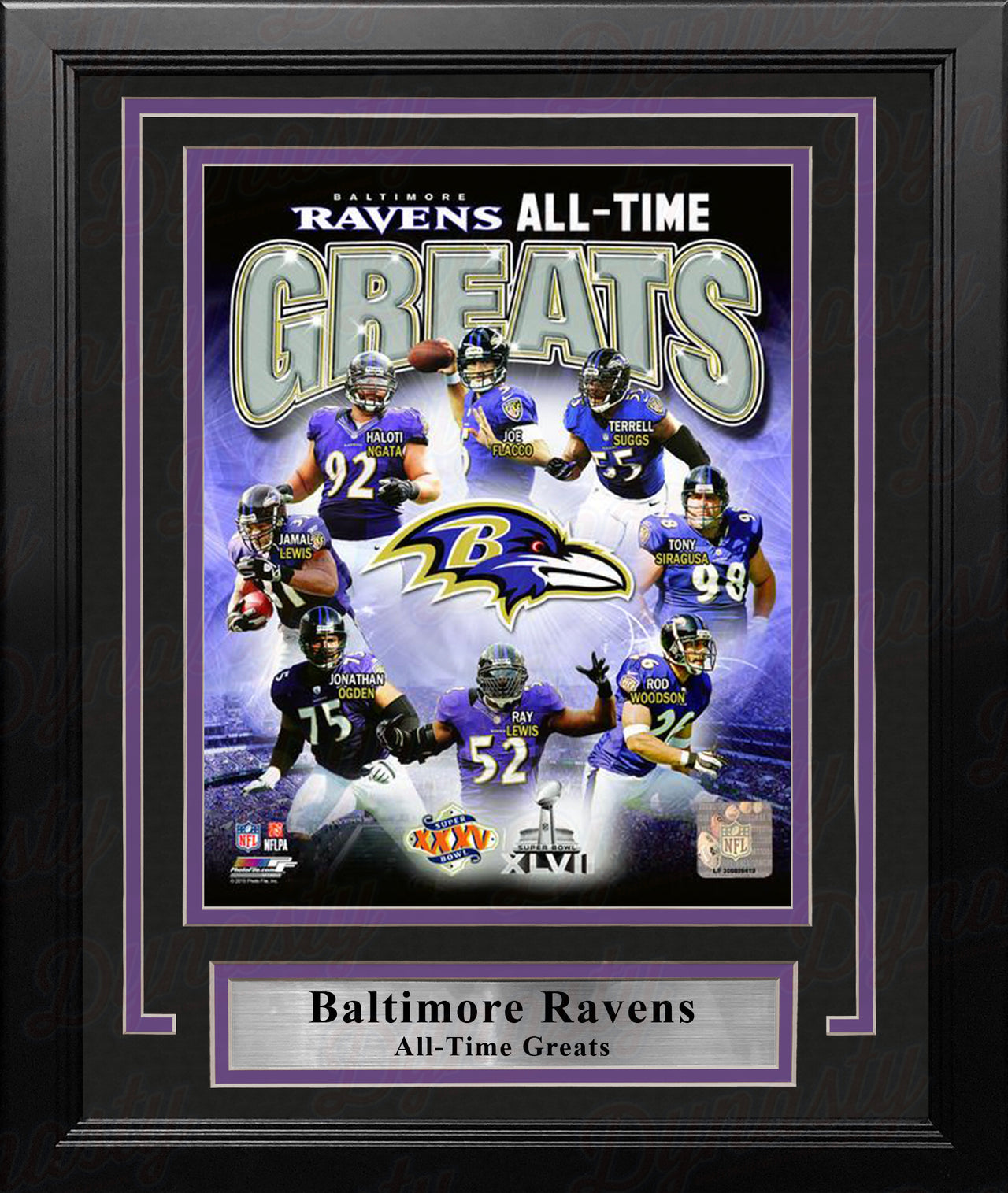 Baltimore Ravens All-Time Greats 8" x 10" Framed Football Photo - Dynasty Sports & Framing 