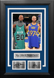 Steph Curry 3-Point Record Jerseys Golden State Warriors 8x10 Framed Photo  with Engraved Autograph