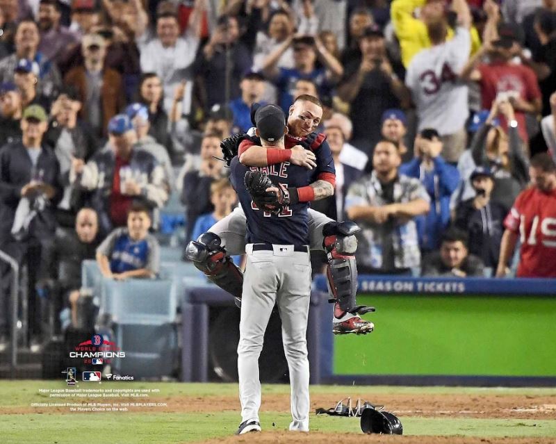 Chris Sale & Christian Vazquez Boston Red Sox 2018 World Series Champions Final Out 8" x 10" Photo - Dynasty Sports & Framing