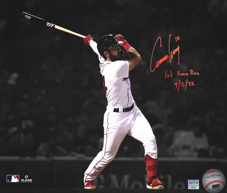 Connor Wong Boston Red Sox Autographed 16x20 Spotlight Photo Inscribed 1st Home Run with Date