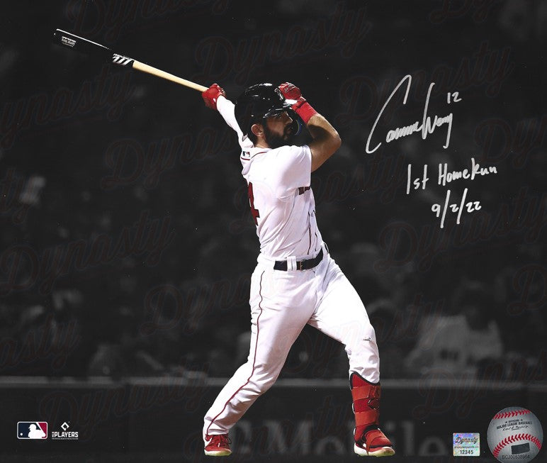 Connor Wong Boston Red Sox Autographed 16x20 Spotlight Photo Inscribed 1st Home Run with Date