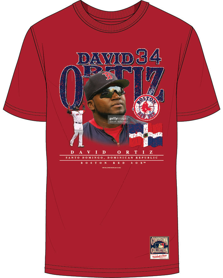 David Ortiz Boston Red Sox Mitchell & Ness Red Pelotero Hispanic Heritage T-Shirt - Dynasty Sports & Framing 