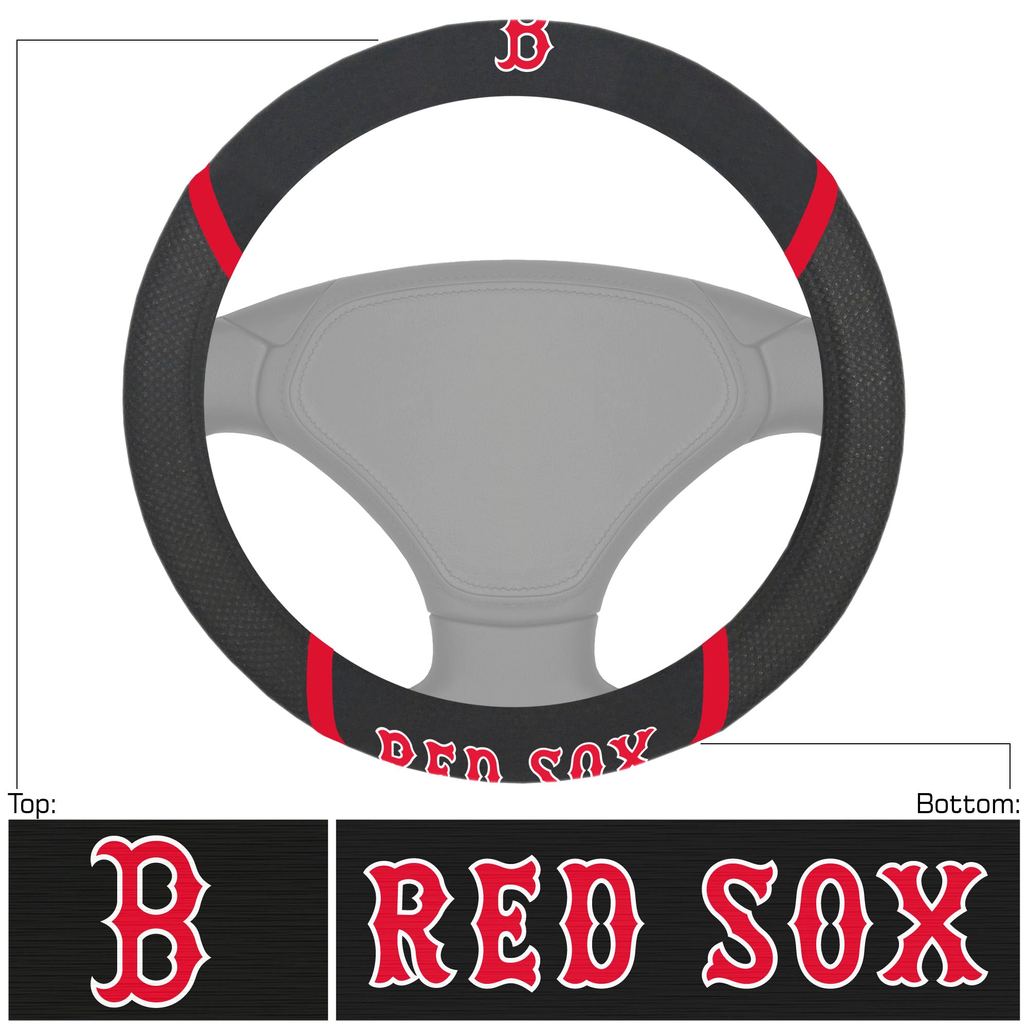 Boston Red Sox Deluxe Steering Wheel Cover - Dynasty Sports & Framing 