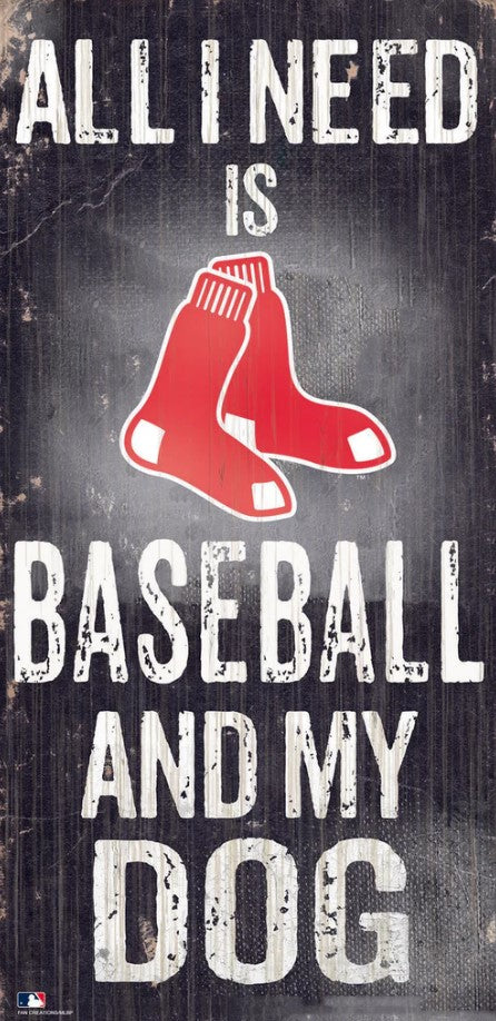 Boston Red Sox Baseball and My Dog Wooden Sign - Dynasty Sports & Framing 