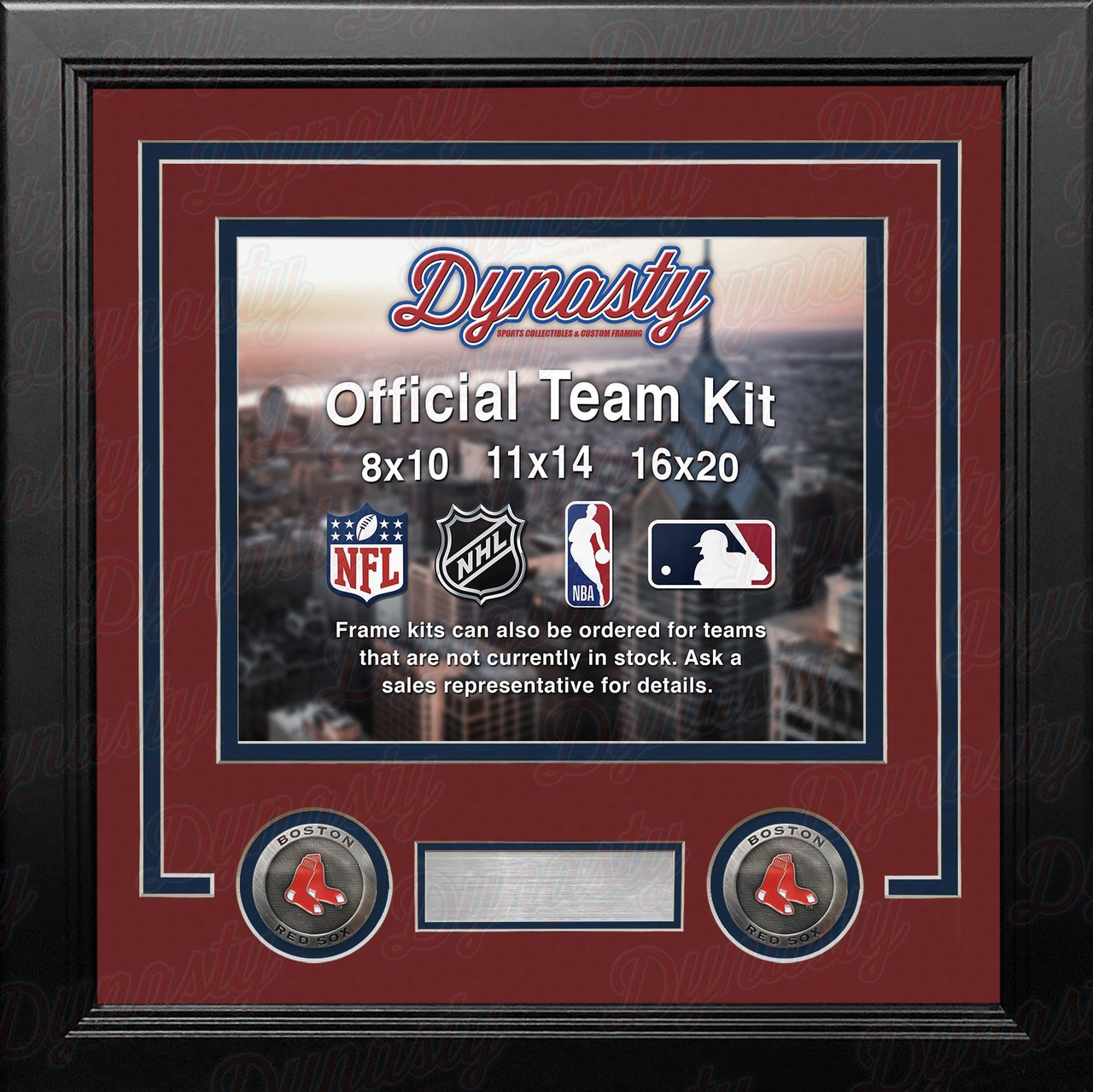Boston Red Sox Custom MLB Baseball 16x20 Picture Frame Kit (Multiple Colors) - Dynasty Sports & Framing 