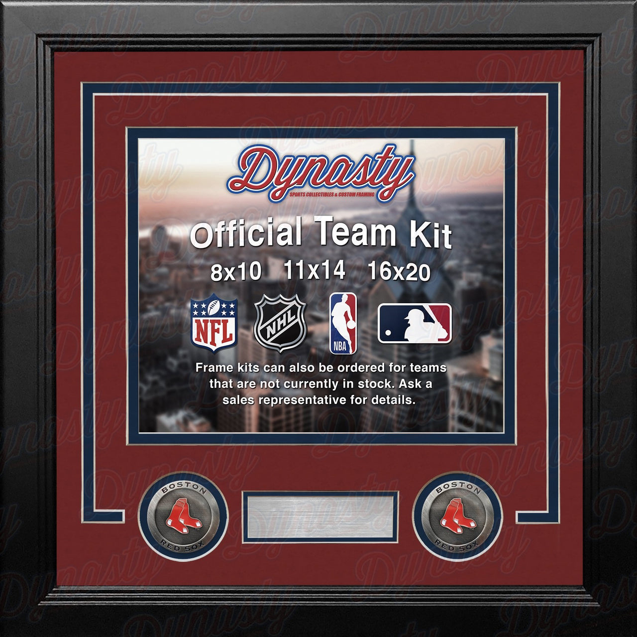 Boston Red Sox Custom MLB Baseball 8x10 Picture Frame Kit (Multiple Colors) - Dynasty Sports & Framing