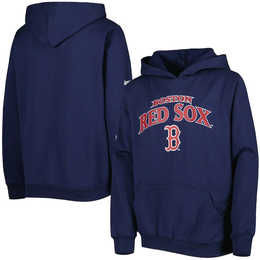 Boston Red Sox Stitches Youth Center Chest Pullover Hoodie - Navy - Dynasty Sports & Framing 