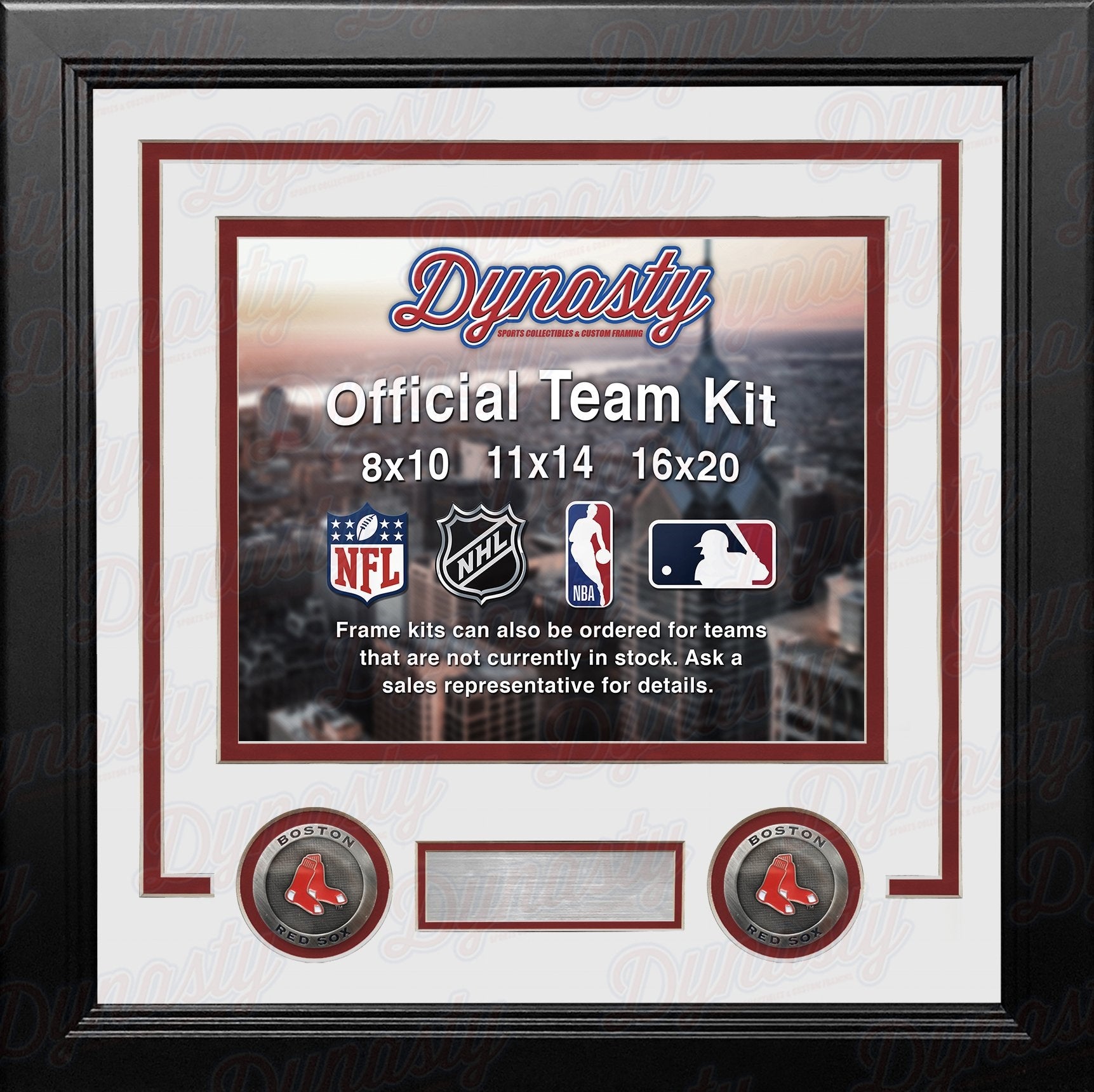 Boston Red Sox Custom MLB Baseball 8x10 Picture Frame Kit (Multiple Colors) - Dynasty Sports & Framing 