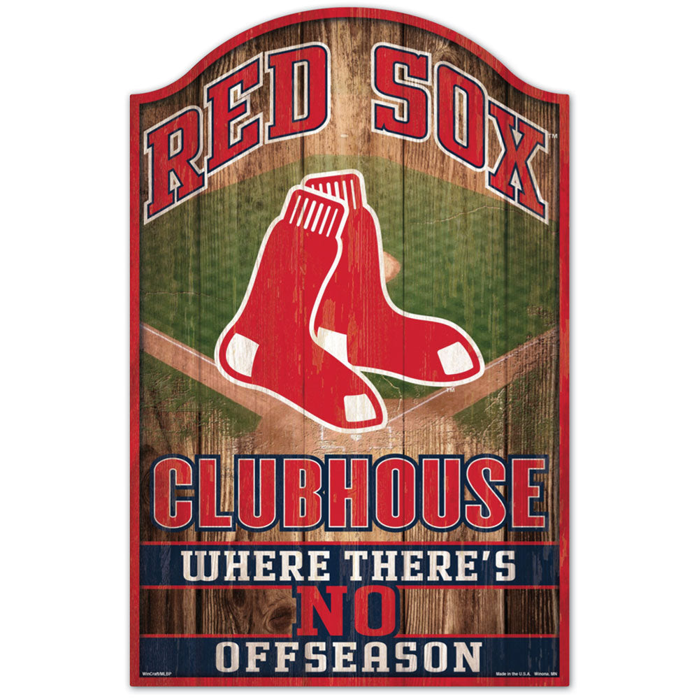 Boston Red Sox Fan Cave 11" x 17" Wood Sign - Dynasty Sports & Framing 