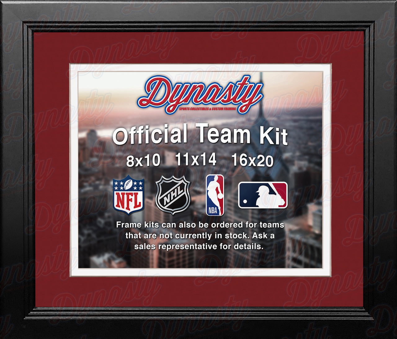 NBA Basketball Photo Picture Frame Kit - Los Angeles Clippers (Red Matting, White Trim) - Dynasty Sports & Framing 