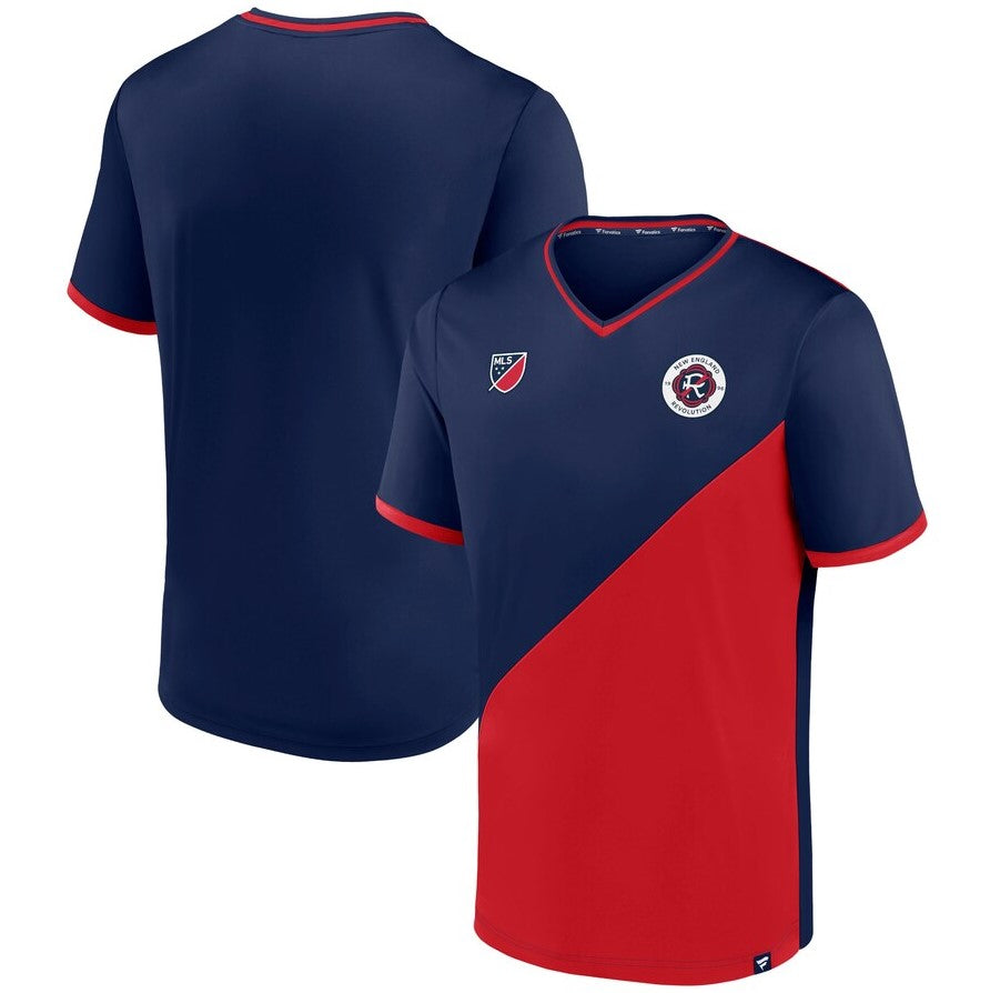 New England Revolution Navy Blue Poly Striker Short-Sleeve V-Neck T-Shirt - Dynasty Sports & Framing 