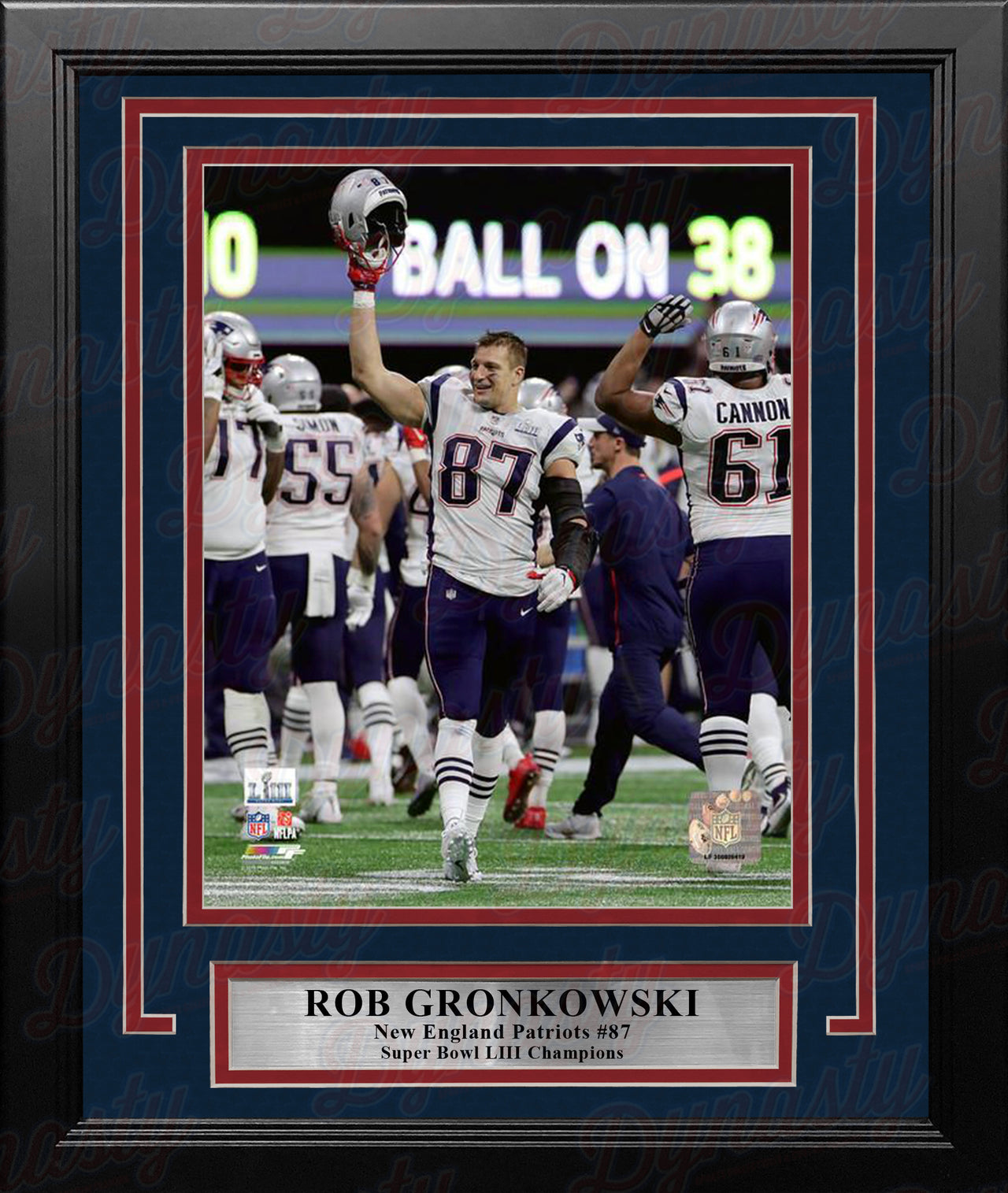 Rob Gronkowski Super Bowl LIII Celebration New England Patriots 8" x 10" Framed Football Photo - Dynasty Sports & Framing 