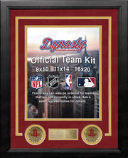 NBA Basketball Photo Picture Frame Kit - Houston Rockets (Red Matting, Yellow Trim) - Dynasty Sports & Framing 