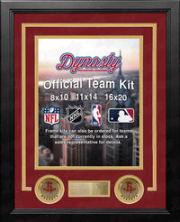 NBA Basketball Photo Picture Frame Kit - Houston Rockets (Red Matting, Yellow Trim) - Dynasty Sports & Framing 