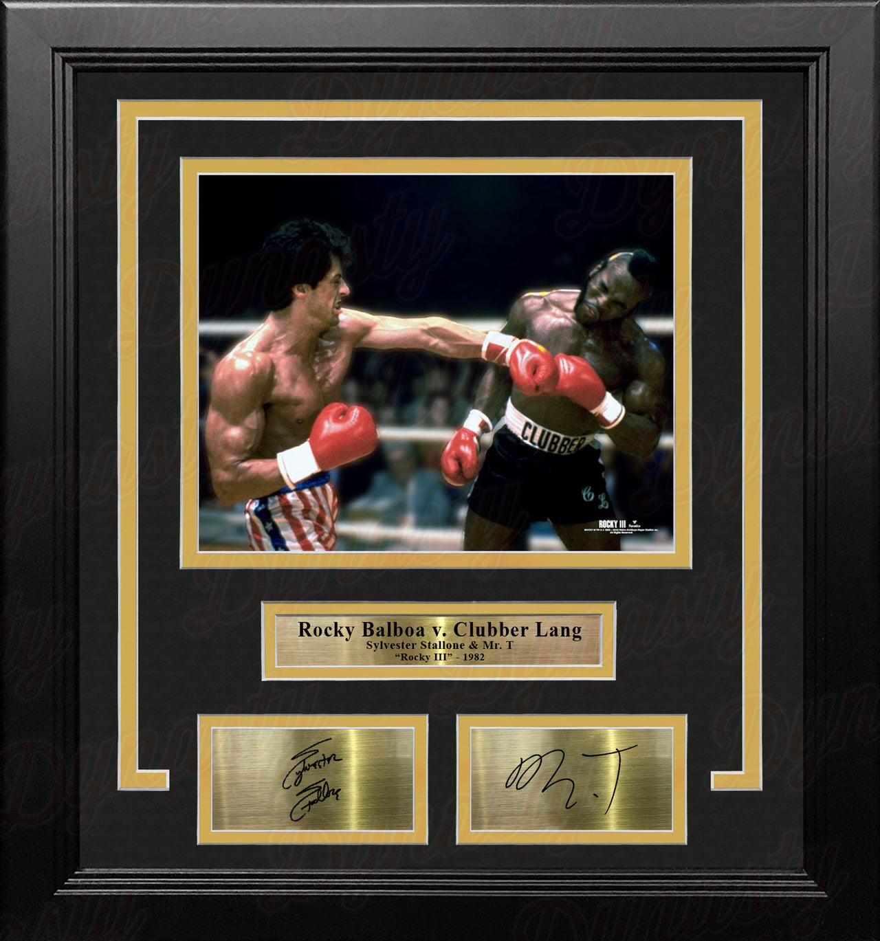 Rocky Balboa v. Clubber Lang 8" x 10" Framed Movie Photo with Engraved Autographs - Dynasty Sports & Framing 