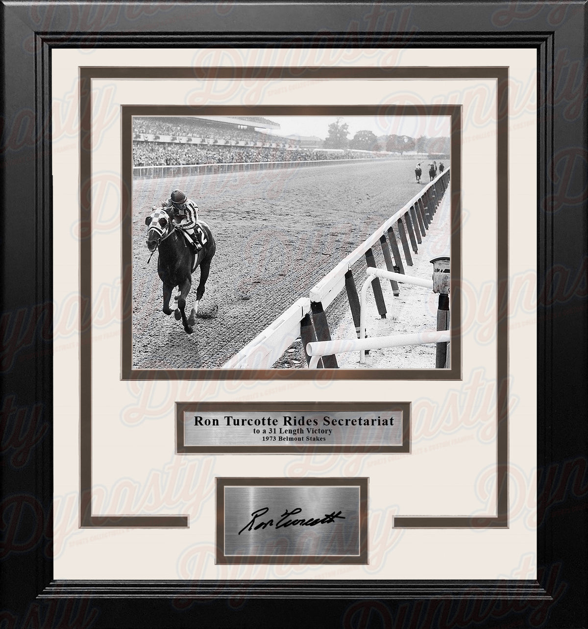 Secretariat -Ron Turcotte signed 8X10 1973 Belmont Stakes photo w Secretariat -Ron Turcotte signed 8X10 1973 Belmont Stakes photo w