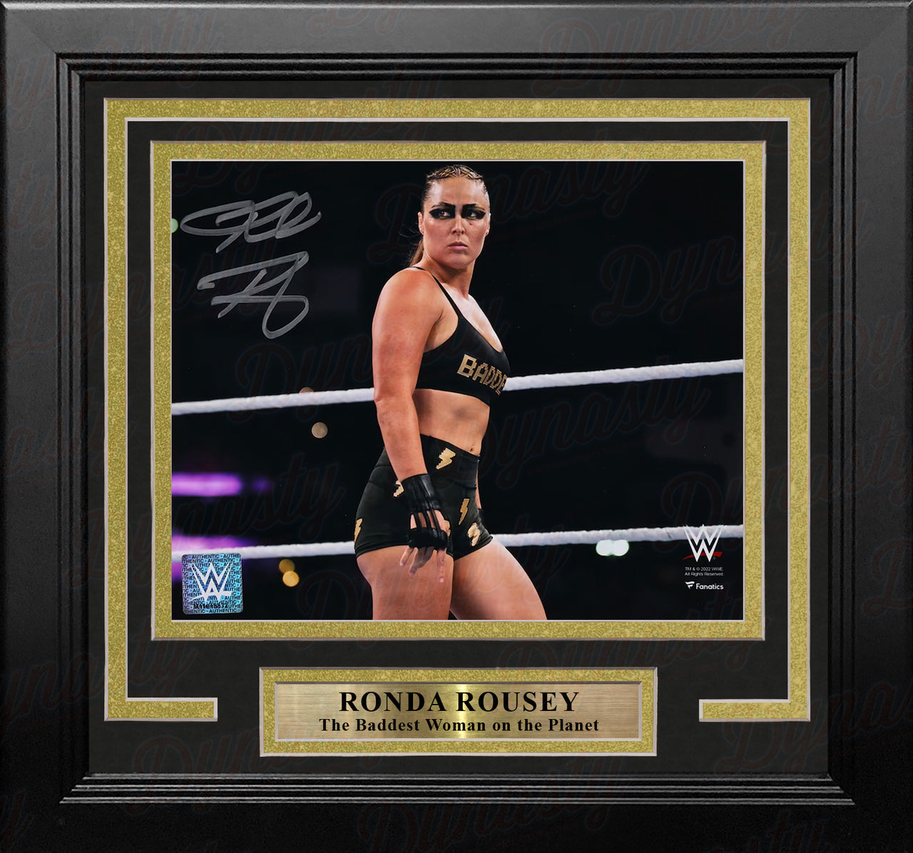 Ronda Rousey Waits in the Ring Autographed 8" x 10" Framed WWE Wrestling Photo - Dynasty Sports & Framing 