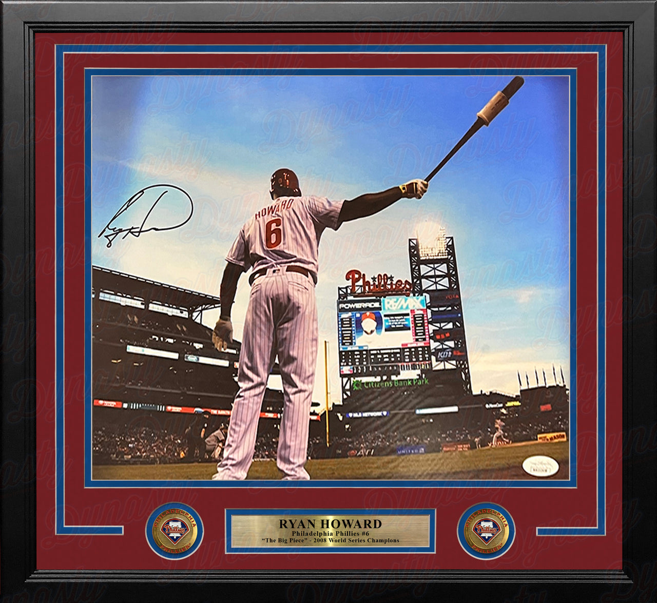 Ryan Howard On Deck Philadelphia Phillies Autographed Framed Baseball Photo - Dynasty Sports & Framing 