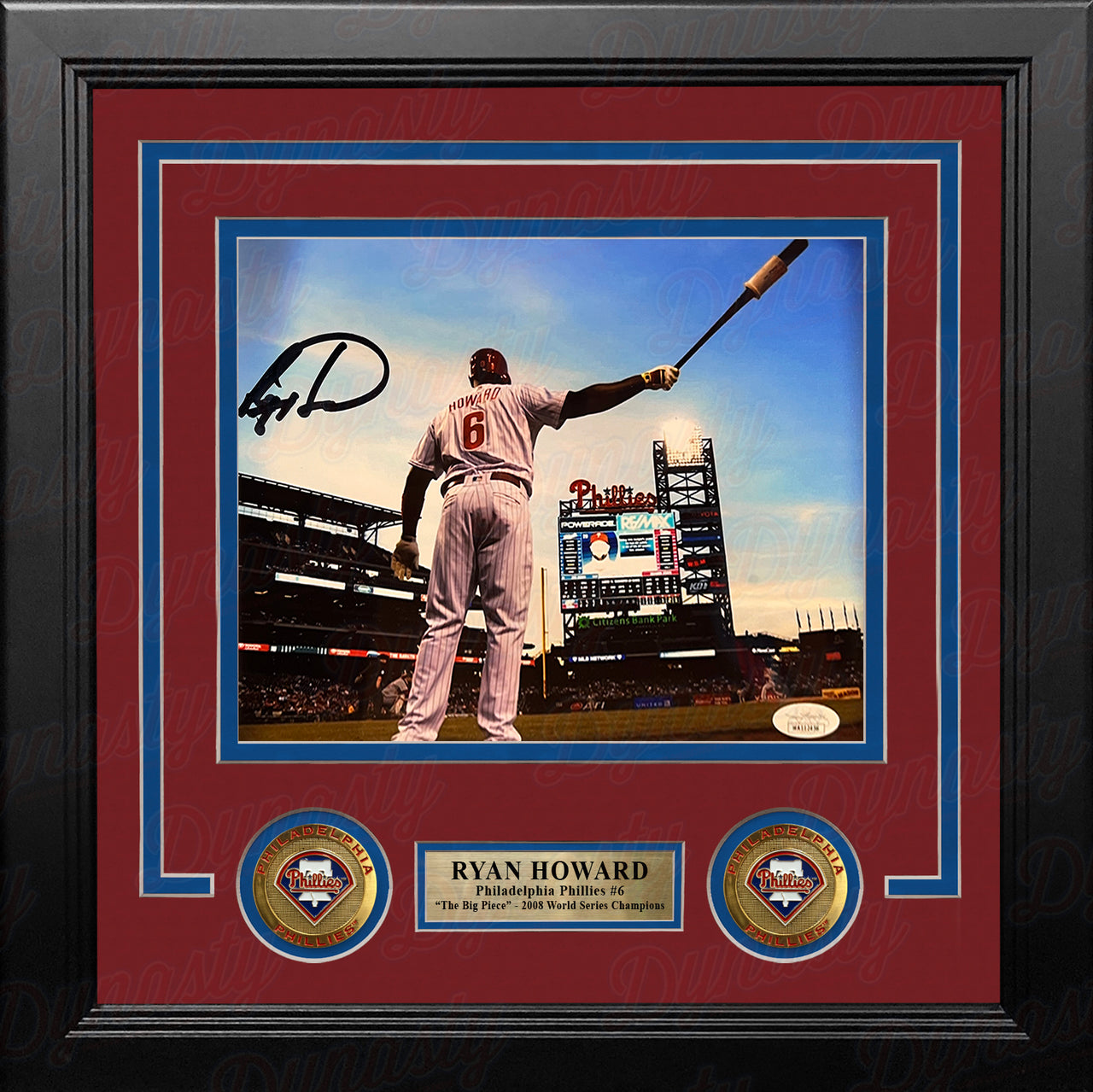 Ryan Howard On Deck Philadelphia Phillies Autographed Framed Baseball Photo - Dynasty Sports & Framing 