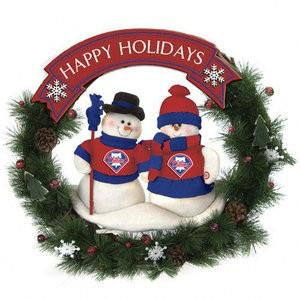 Philadelphia Phillies Holiday Baseball Wreath - Dynasty Sports & Framing 
