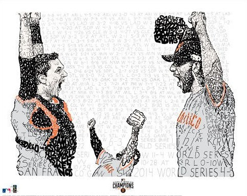 San Francisco Giants 2014 World Series 16" x 20" Word-Art Photo - Dynasty Sports & Framing 