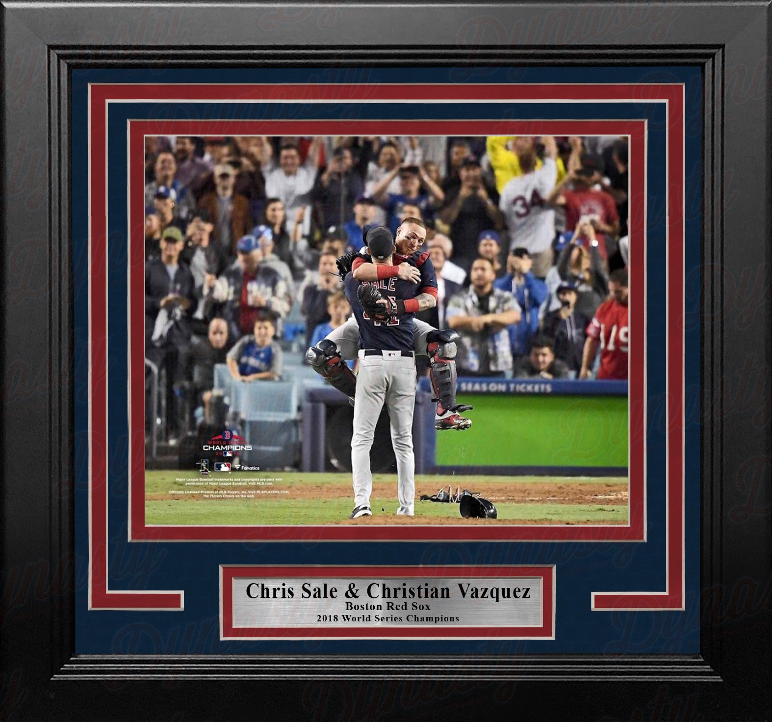 Chris Sale & Christian Vazquez Boston Red Sox 2018 World Series Final Out 8" x 10" Framed Photo - Dynasty Sports & Framing 
