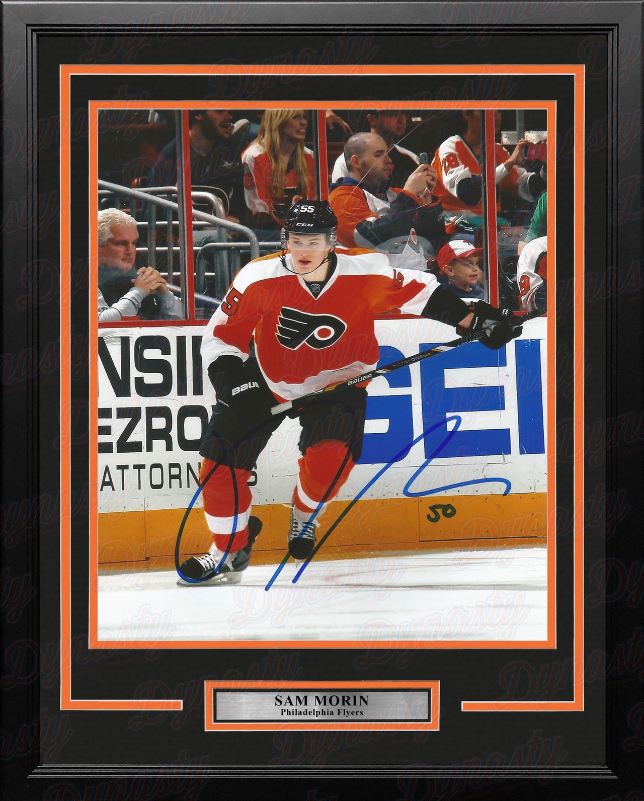 Samuel Morin Skating Autographed Philadelphia Flyers Framed Hockey Photo - Dynasty Sports & Framing 