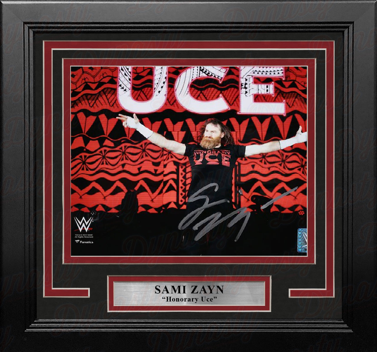 Sami Zayn Honorary Uce Entrance Autographed WWE Wrestling 8" x 10" Framed Photo - Dynasty Sports & Framing 